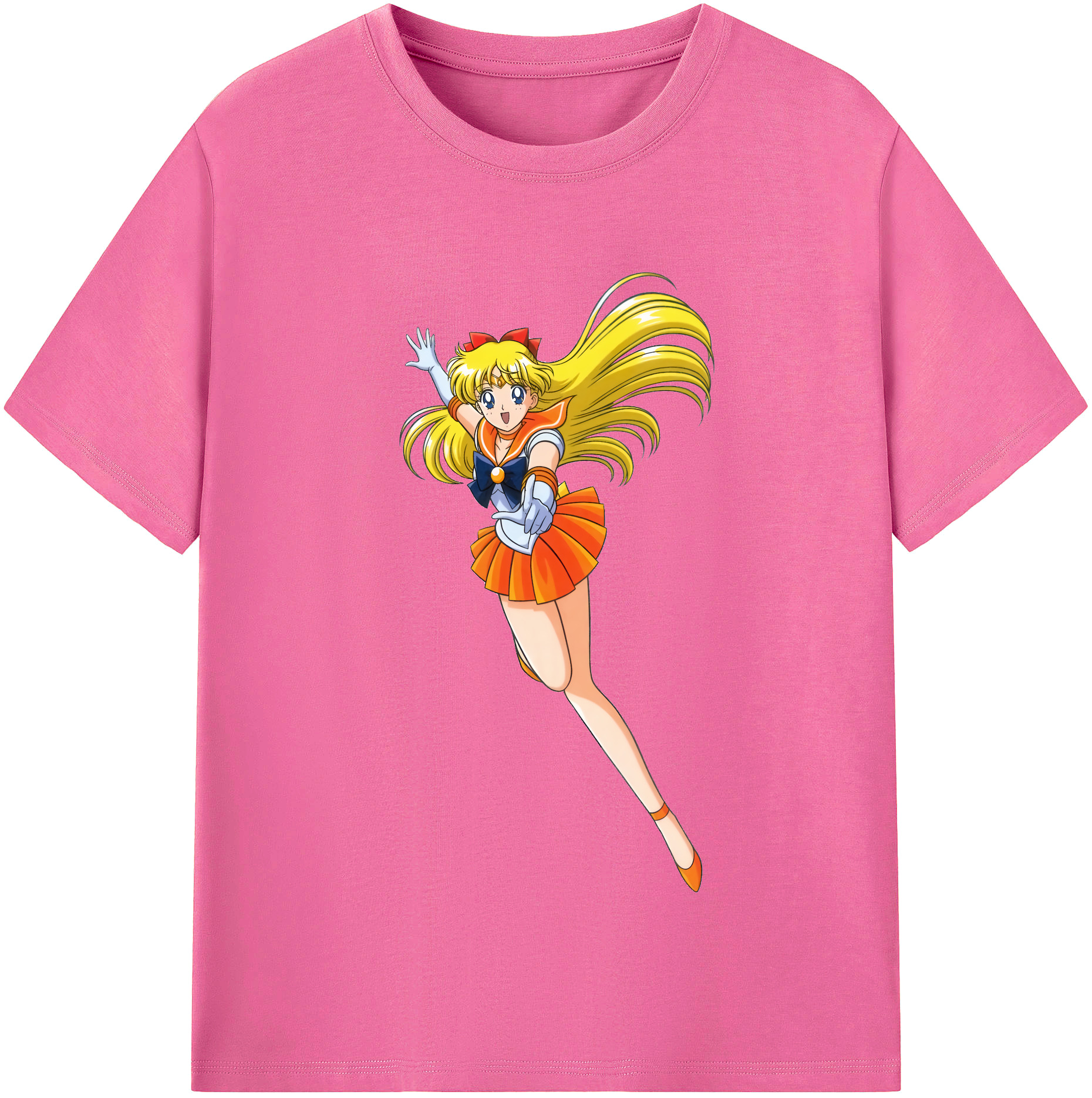 （画像用） 美少女戦士セーラームーン 愛野 美奈子 あいの みなこ Sailor Moon Aino Minako レディースカジュアルプリントTシャツ（綿100％）